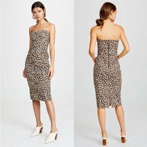 VERONICA BEARD LIZA Leopard Strapless Denim Dress